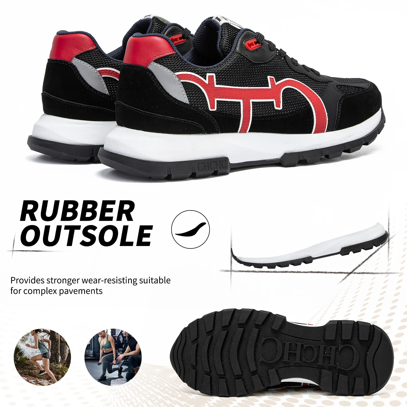 Men's sneakers Size 40-48 Patent Balance Technology Casual Shoes Black Massage Sole Breathable Comfort Anti-Odor Men's Shoes