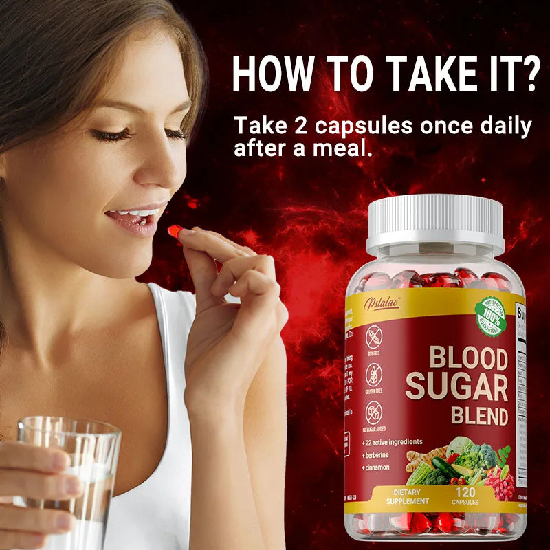 Blood Sugar Blend Capsules - Maintains Healthy Blood Sugar, Metabolic Health and Energy, Antioxidant - 120 Capsules ﻿