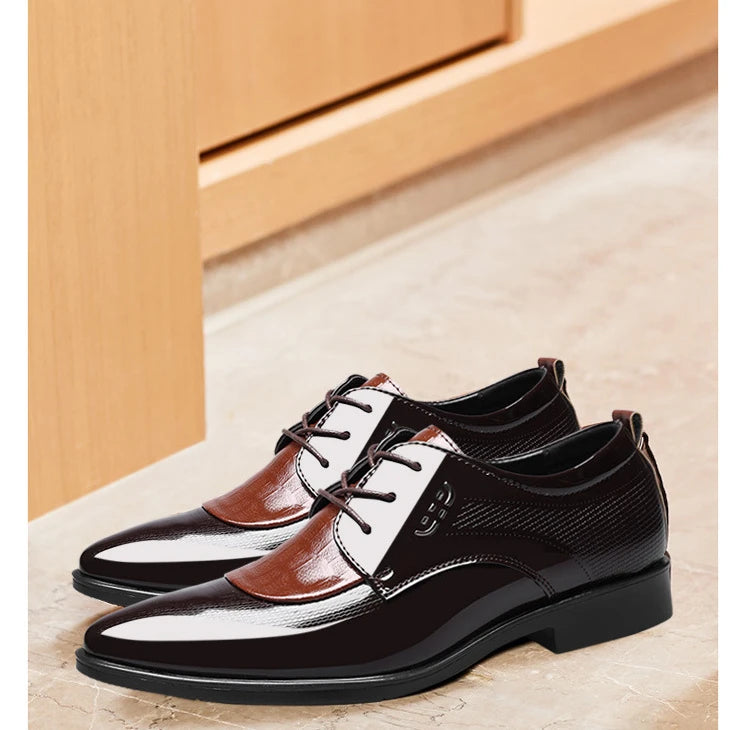 Men's Oxfords Shoes Lace Up Point Toe Business Casual Shoes for Men Wedding Party Office Men's Shoes Luxury Dress Shoe 2026 New