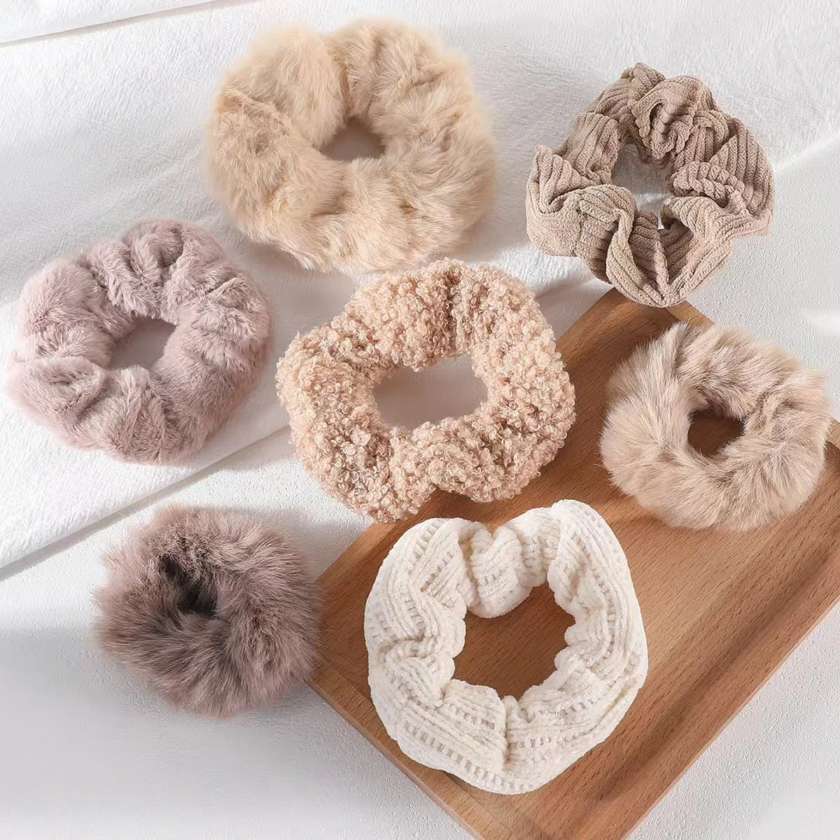 7Pcs/Set Women Hair Scrunchies Velvet Elastic Hair Band for Girls Ponytail Holder Rubber Bands Hairband Women Hair Accessories