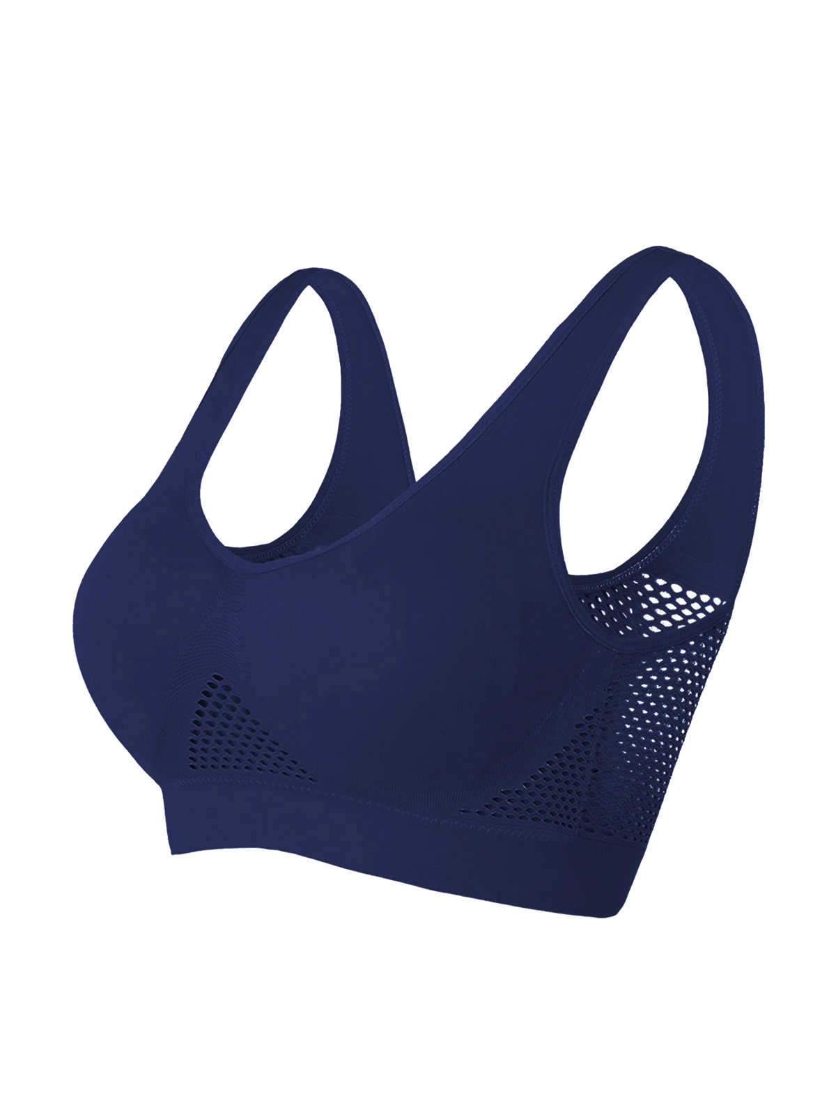 Women's Sports Bra Crop Top Fitness Gym Runing Sportswear Wireless Hollow Mesh Yoga Bra Sports Underwear Push Up@W03