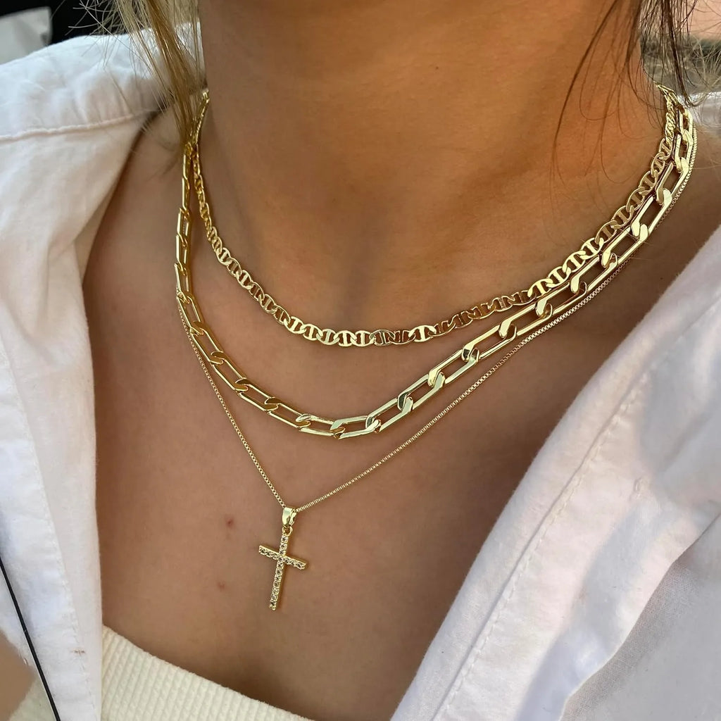 Cross Necklace for Women Stackable Stacked Stacking Layering Layered Necklaces Gold Necklace Cross Pendant Diamond Jewelry Gift