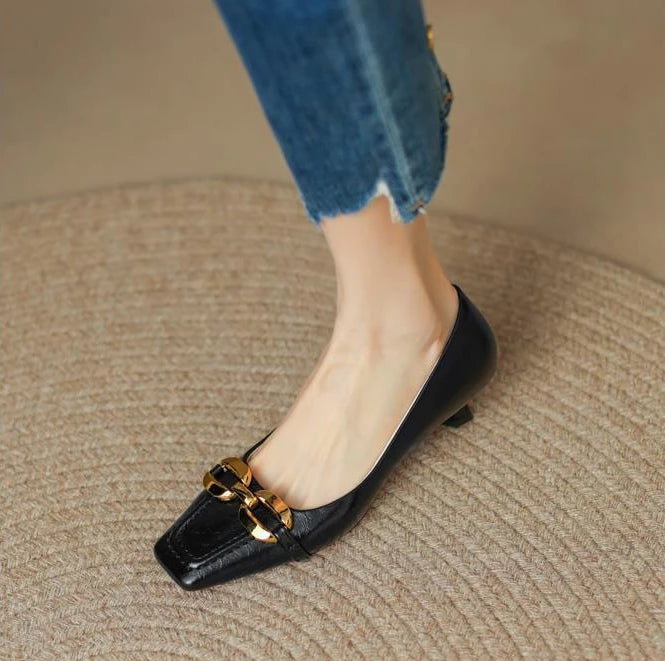 White Shoes For Women 2025 Yellow Ladies Summer Footwear Low Heel Elegant Luxury Leather Casual Black Office 39 Dress Trend A E