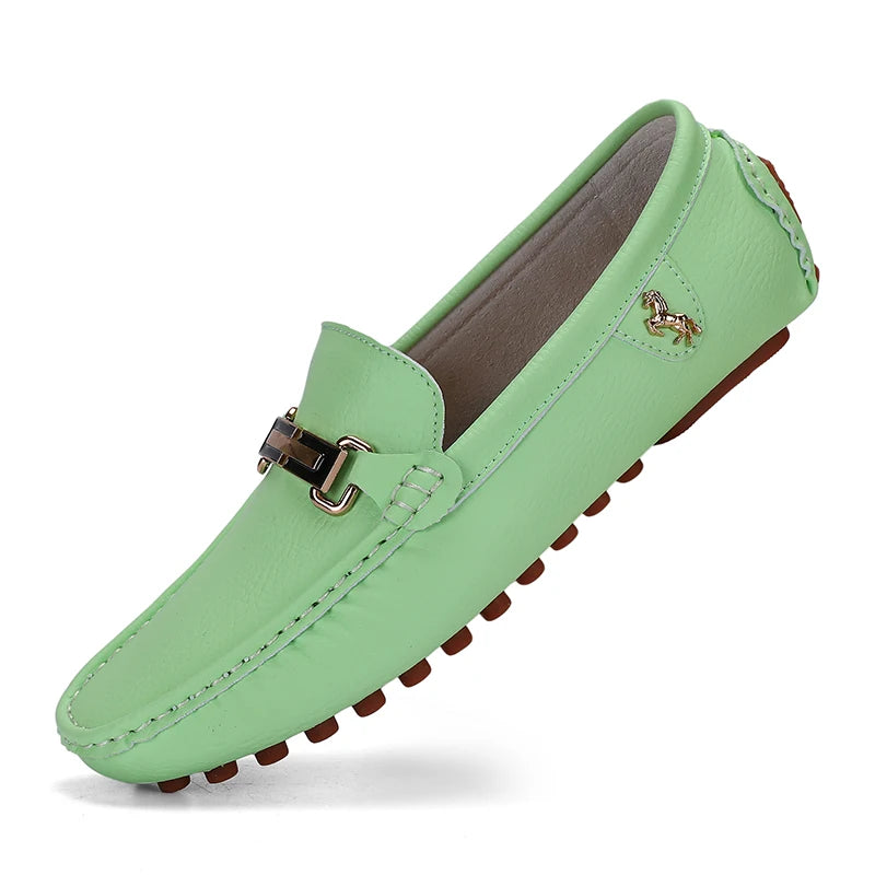 YRZL Shoes Men Handmade PU Leather Loafer Casual Driving Flats Slip-on Shoes Luxury Comfy Moccasins White Loafers Shoes for Men