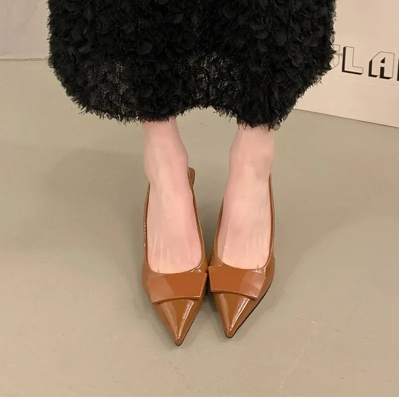 2025 Summer Women's Shoes High Heel Women Sandals Fashion Pointed Toe Singbacks Shoes Design Style Banquet Party Sandalias Shoes