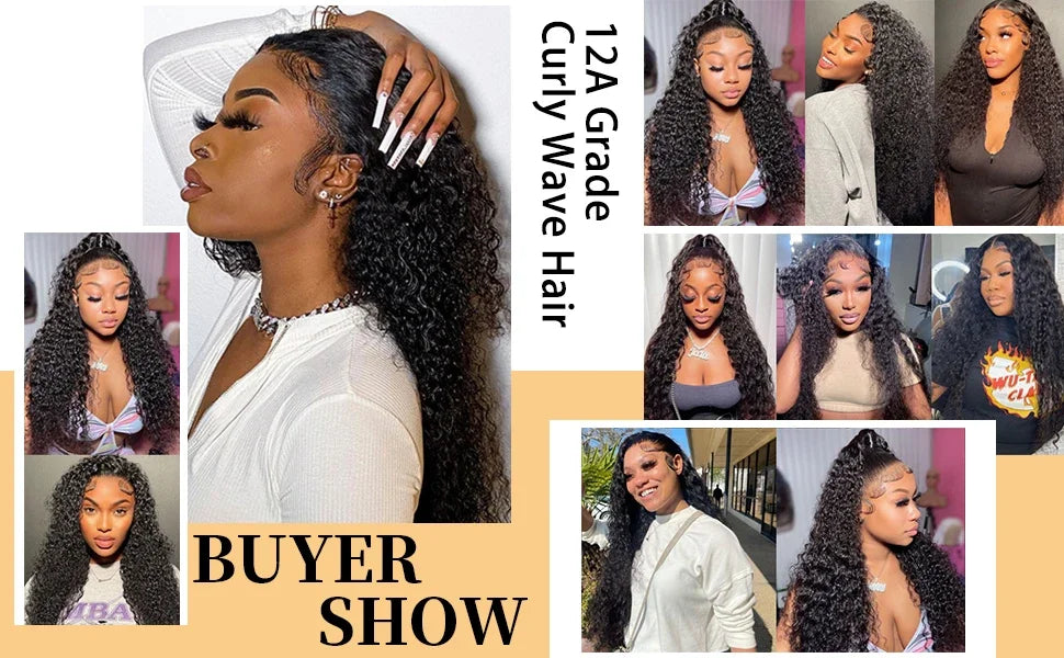 Long Kinky Curly Human Hair Bundles with Closure Frontal Peruvian Hair Bundles with Closure Remy 100% Human Hair Extensions