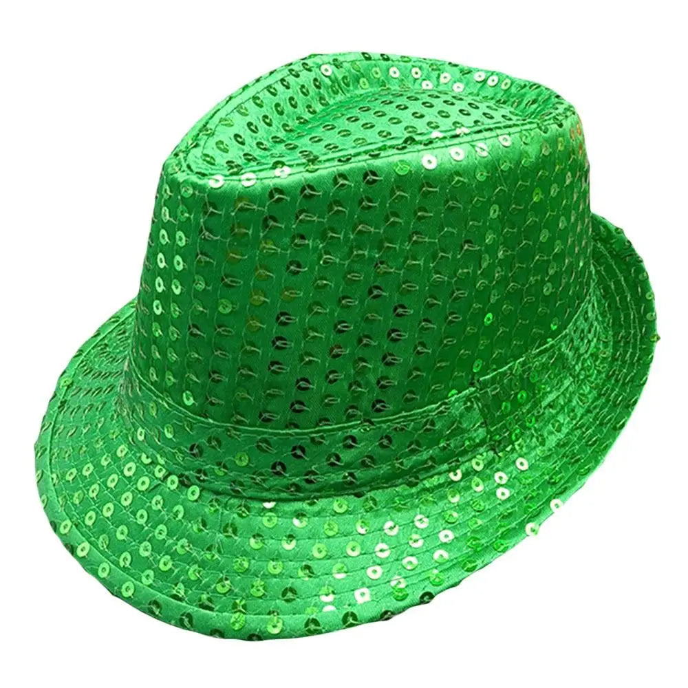Men Women Jazz Hat Sequins Decorated Stage Dance Performance Cap Party Holiday Hat