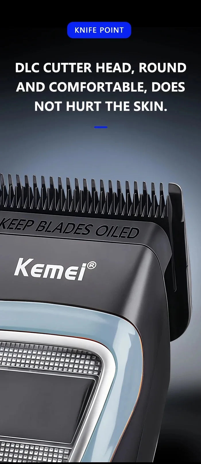 Kemei Professional Barber Hair Clippers Rechargeable Cordless Powerful Trimmer Men Electric Hair Cutting Machine Grooming Kit