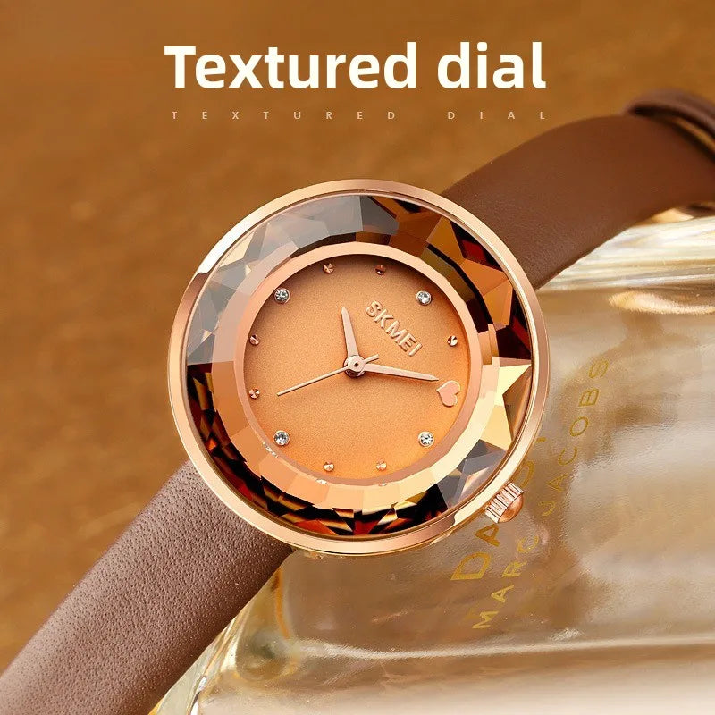 2025 New Women's Quartz Watch: 3D Floral Dial, Screw-Down Crown, Includes Gift Box