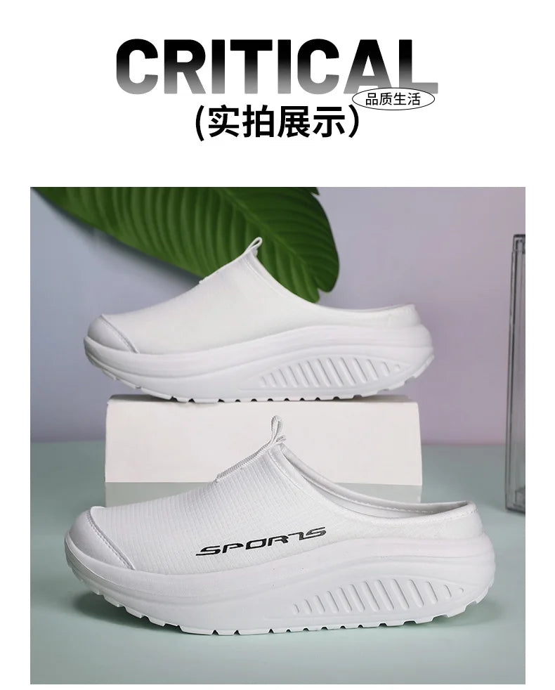 Men's and Women's Walking Shoes Lightweight and Comfortable Platform Wheels Slippers Cheap Breathable Casual Flat Shoes 2025