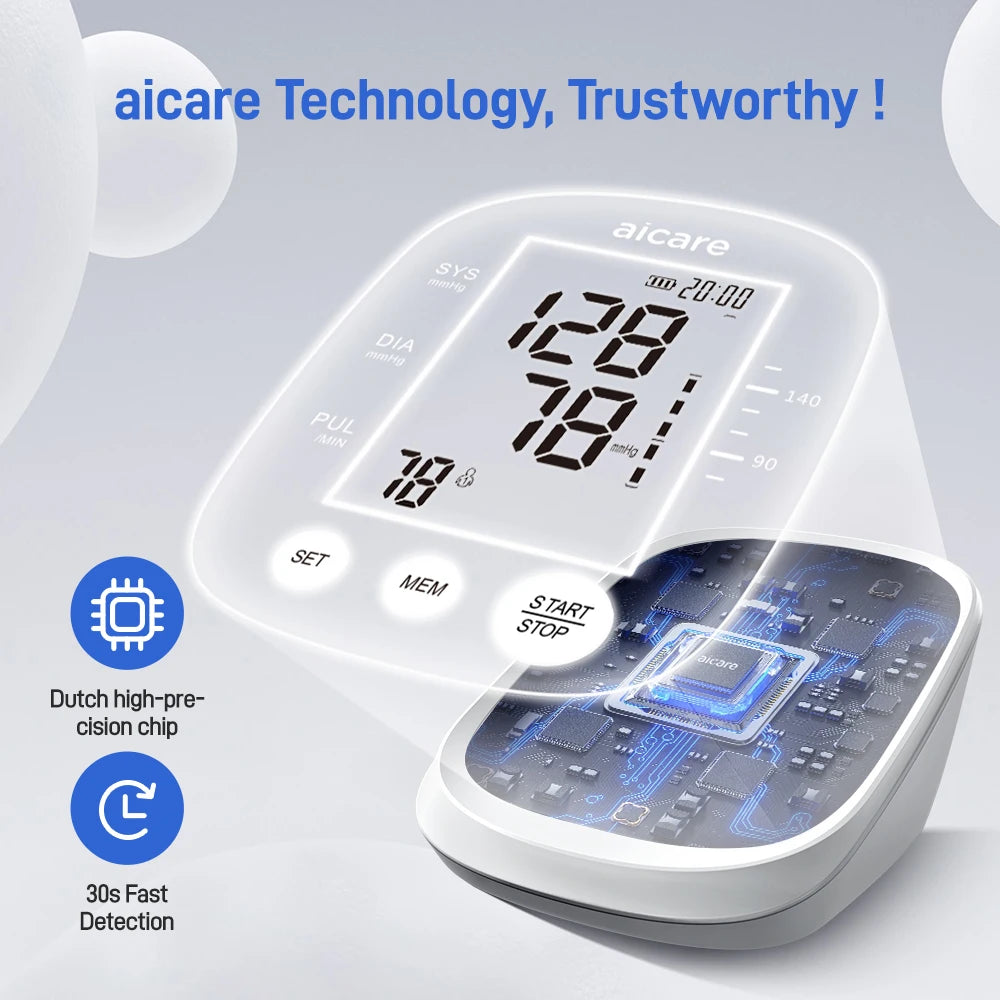 Automatic Digital Blood Pressure Monitor Medical Upper Arm 22-42cm Large Cuff Blood Pressure Meter for Home Use Health Care