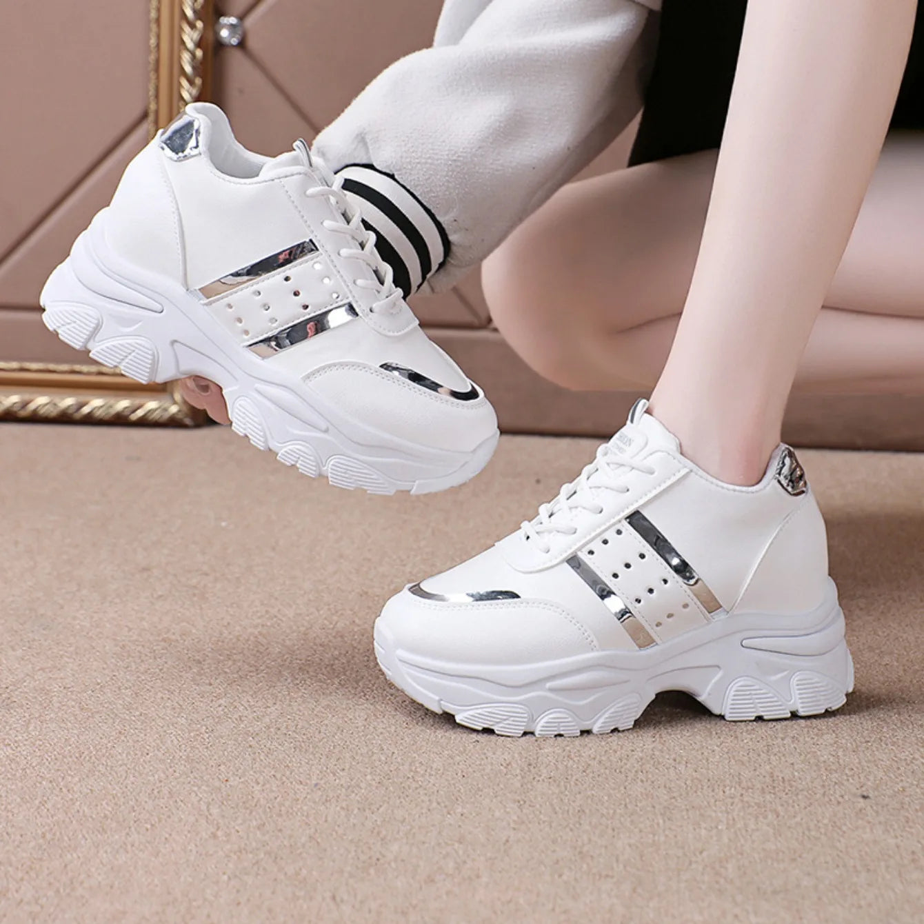 Women Sneakers 2025 New Spring Inner Increase Shoes for Woman Comfortable Casual Platform Tennis Sneakers Women Zapatos De Mujer