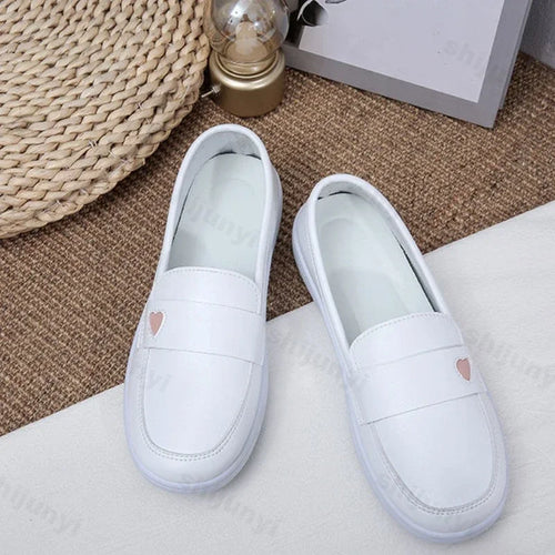 2024 New Summer White Nurse Shoes Women Soft Sole Fashion Comfortable Casual Comfortable Non-slip Flat Sports Walking Shoes