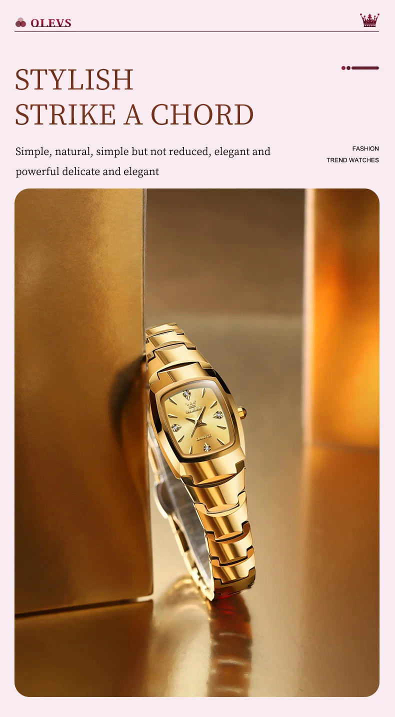 OLEVS 7006 Women's Watches Top Brand Elegance Quartz Montres Femmes Waterproof Tungsten Steel Case Strap Luminous Date Watch