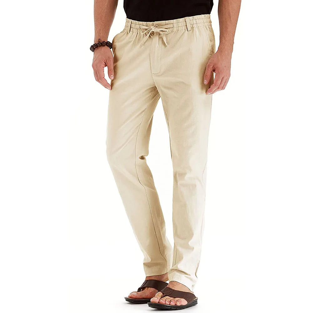 Large casual pants for men, trendy business casual pants for spring and autumn, comfortable straight leg solid color trousers