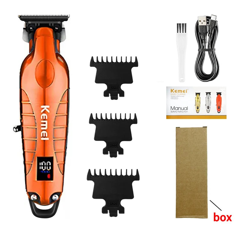 Kemei KM-2293 Original Electric Hair Clipper Rechargeable Hair Trimmer LCD Display Hairdresser Professional Cutting Machine