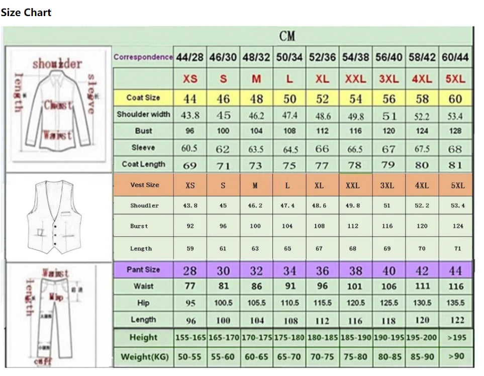 Elegant Men's Suit 2 Pieces Fashion Metal Buckle Jacket Boutique Business Casual Suit Coat Groom Wedding Dress (Blazers+Pants)