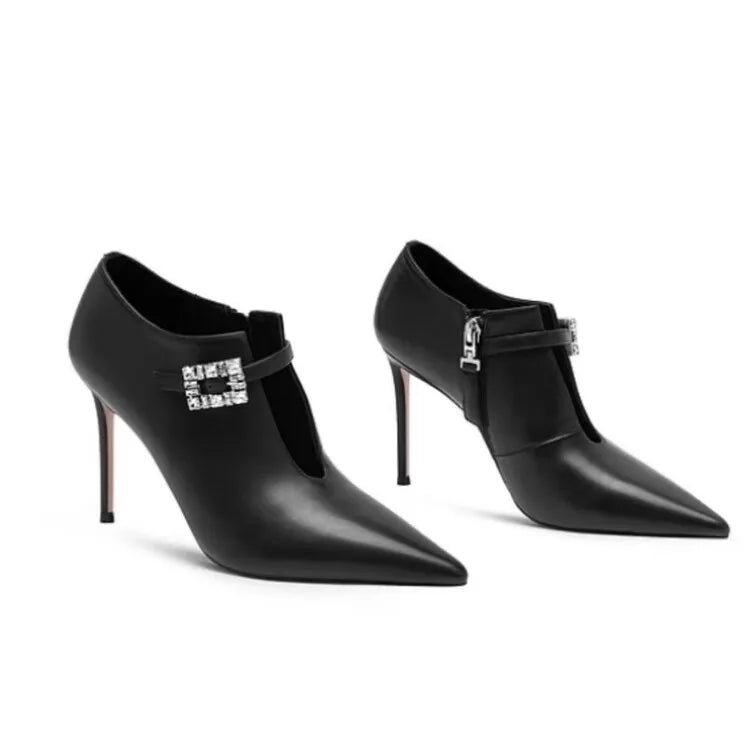 European American Fashion Black Women High-heeled Shoes Bridal Wedding Dress Banquet Fashion Party Sexy Single Shoes Size 35-45