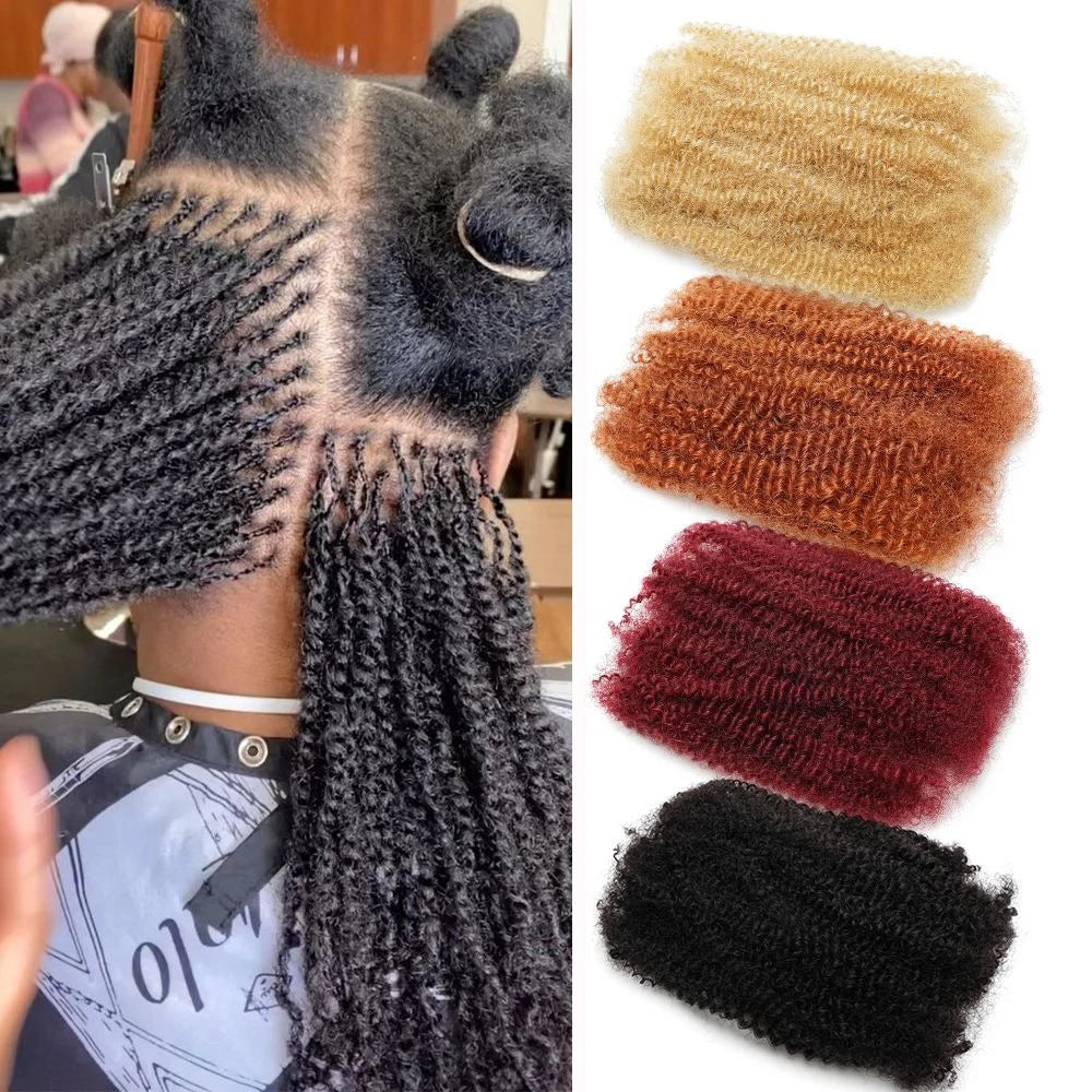 Afro Kinky Curly Braiding Bulk Hair for Braiding Twists Afro Kinky Bulk Hair for Dreadlock Extensions Repair Locs Women
