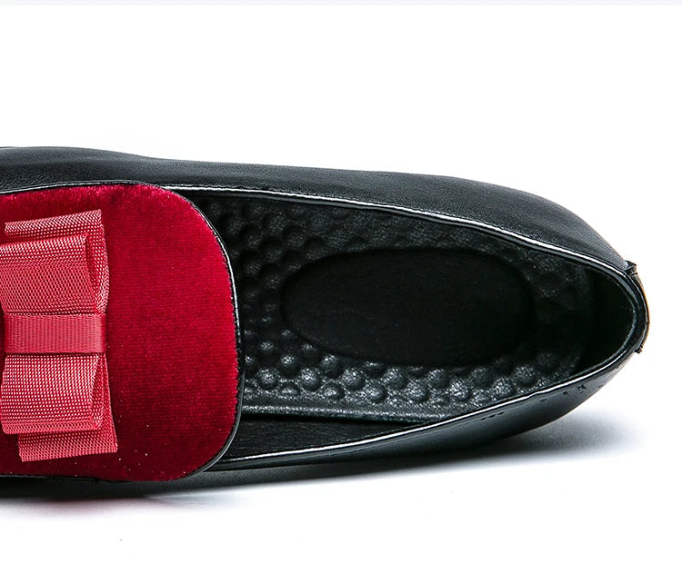 Fashion Wedding Shoes For Men Dress Casual Business Leather Shoes Male Classic Formal Bow Office Social Party Shoes Man Loafers