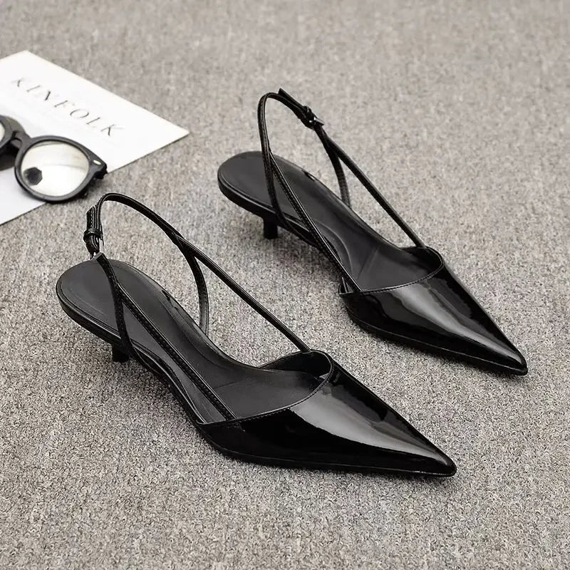 Women Pointed Toe High Heels Shoes Sandals 2024 Dress Party Fashion Summer Slippers New Flip Flops Pumps Mujer Zapatos Slides