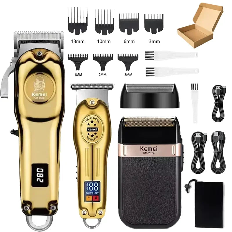 Kemei Hair Clippers Beard Clipper Rechargeable Men's Shaver Electric Hair Trimmer Kit Men KM-2628 KM-678 KM-2024 Hair Clipper