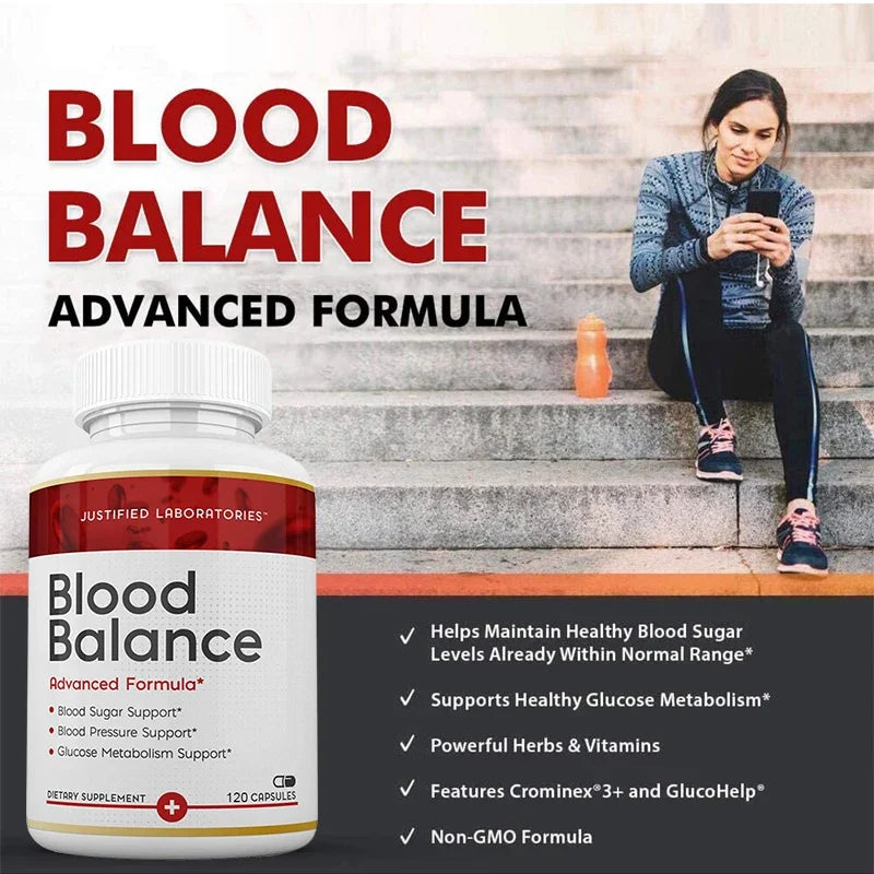 Natural Formula for Blood Balance To Maintain Healthy Levels, Maximum Daily Strength Formula, Vitamin Dietary Supplement
