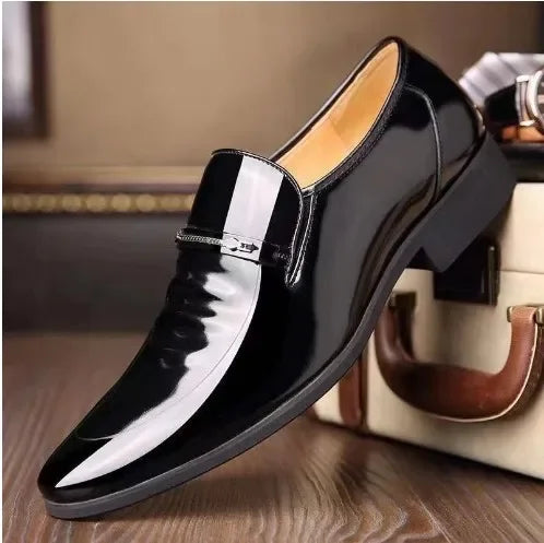 Luxury Business Oxford Leather Shoes Men Breathable Patent Leather Formal Shoes Plus Size Man Office Wedding Flats Male Black