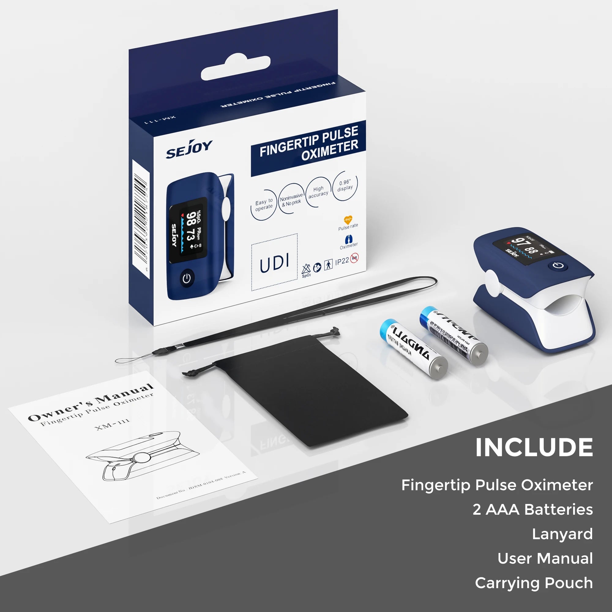 Sejoy Digital Wrist Blood Pressure Monitor,Finger Pulse Oximeter OLED Blood Oxygen Saturation,Heart Rate Meter BP Monitor
