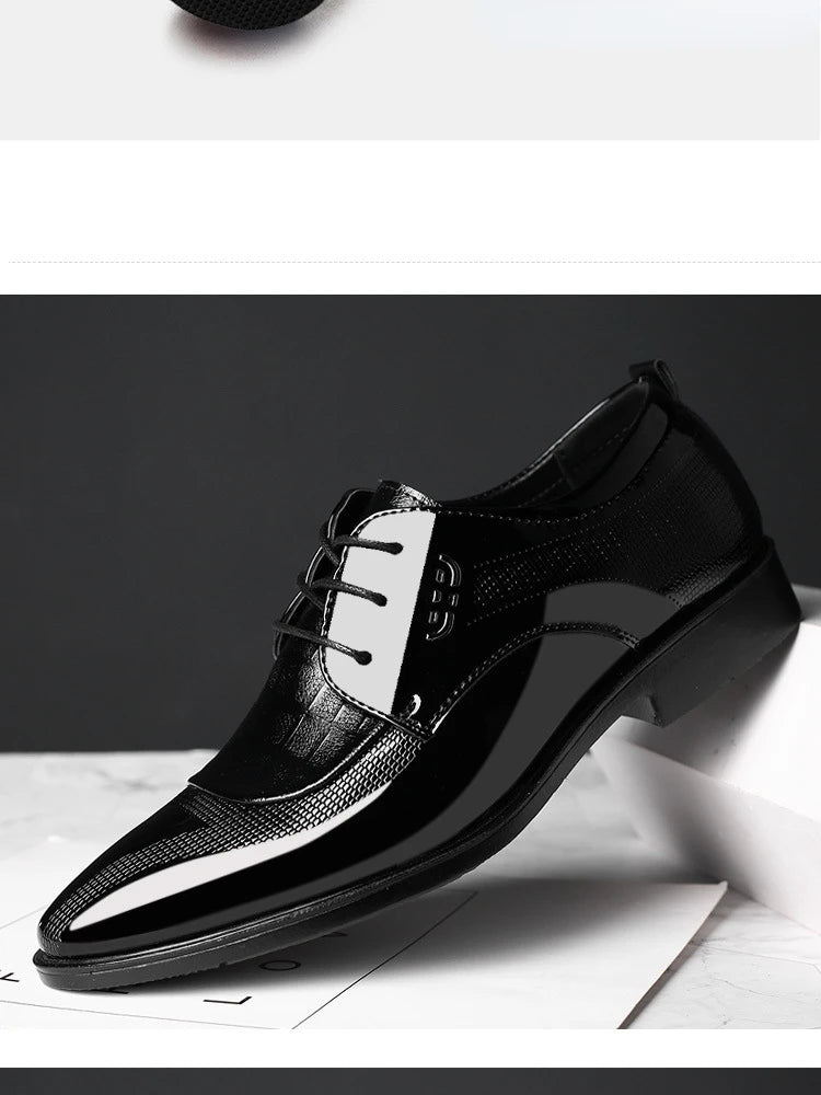 Men's Oxfords Shoes Lace Up Point Toe Business Casual Shoes for Men Wedding Party Office Men's Shoes Luxury Dress Shoe 2026 New