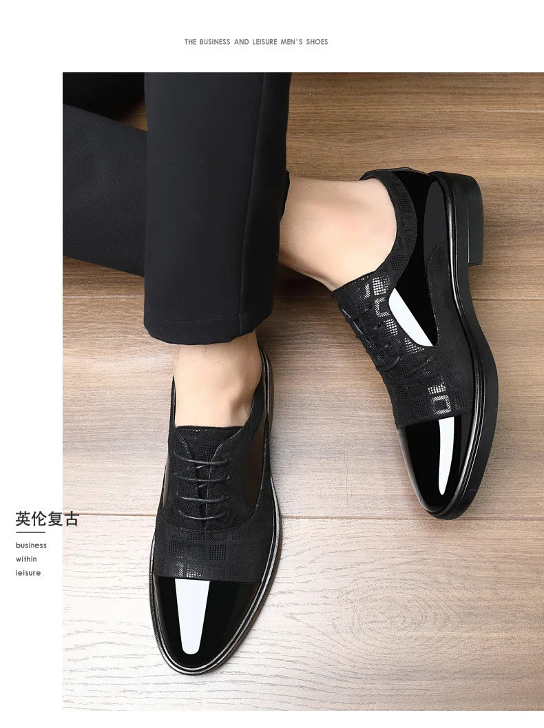 Luxury Dress Shoes for Men 2025 Spring Autumn Fashion Formal Suit Shoes Man Brand PU Leather Wedding Party Style Susiness Shoes