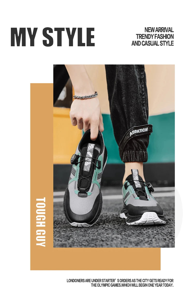 2026 new men's shoes work sports shoes fashionable casual shoes comfortable multi-functional low top shoes outdoor hiking shoes