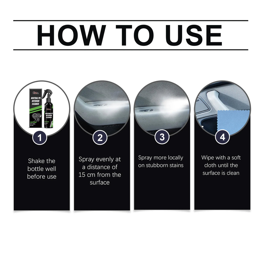 Car Interior Cleaner Agent Ceiling Cleaner Leather Flannel Woven Fabric Water Free Multipurpose Auto Dash Cleaning Tool