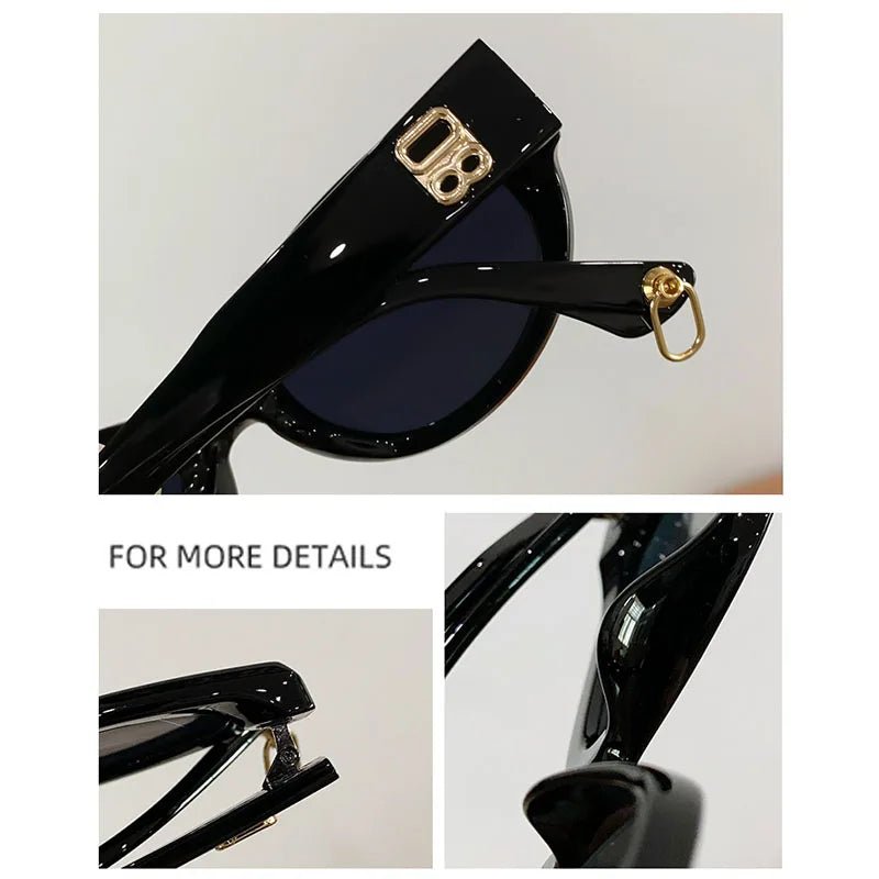 Fashion Cat Eye Sun Glasses for Women Classic Vintage Sunglasses Summer Uv Protection Female Black Eyewear Shades Eyeglasses