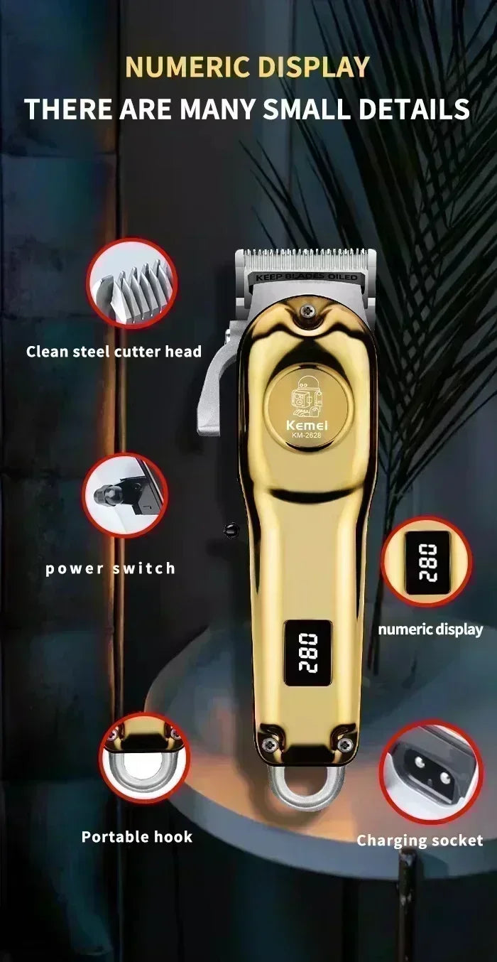 Kemei Hair Clippers Beard Clipper Rechargeable Men's Shaver Electric Hair Trimmer Kit Men KM-2628 KM-678 KM-2024 Hair Clipper