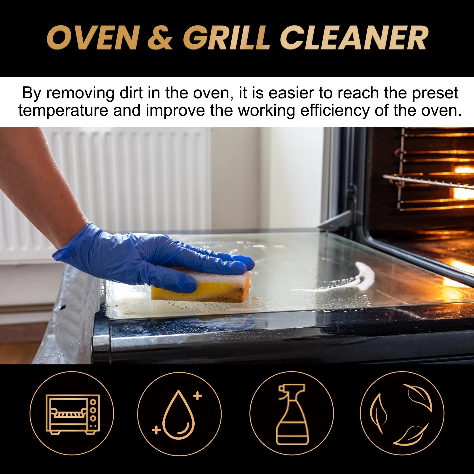Ovens Cleaning Foam Spray Strong Kitchen Remove Grill Stove Oil Stains All Purpose Cleaner for Kitchen Appliances Household Care