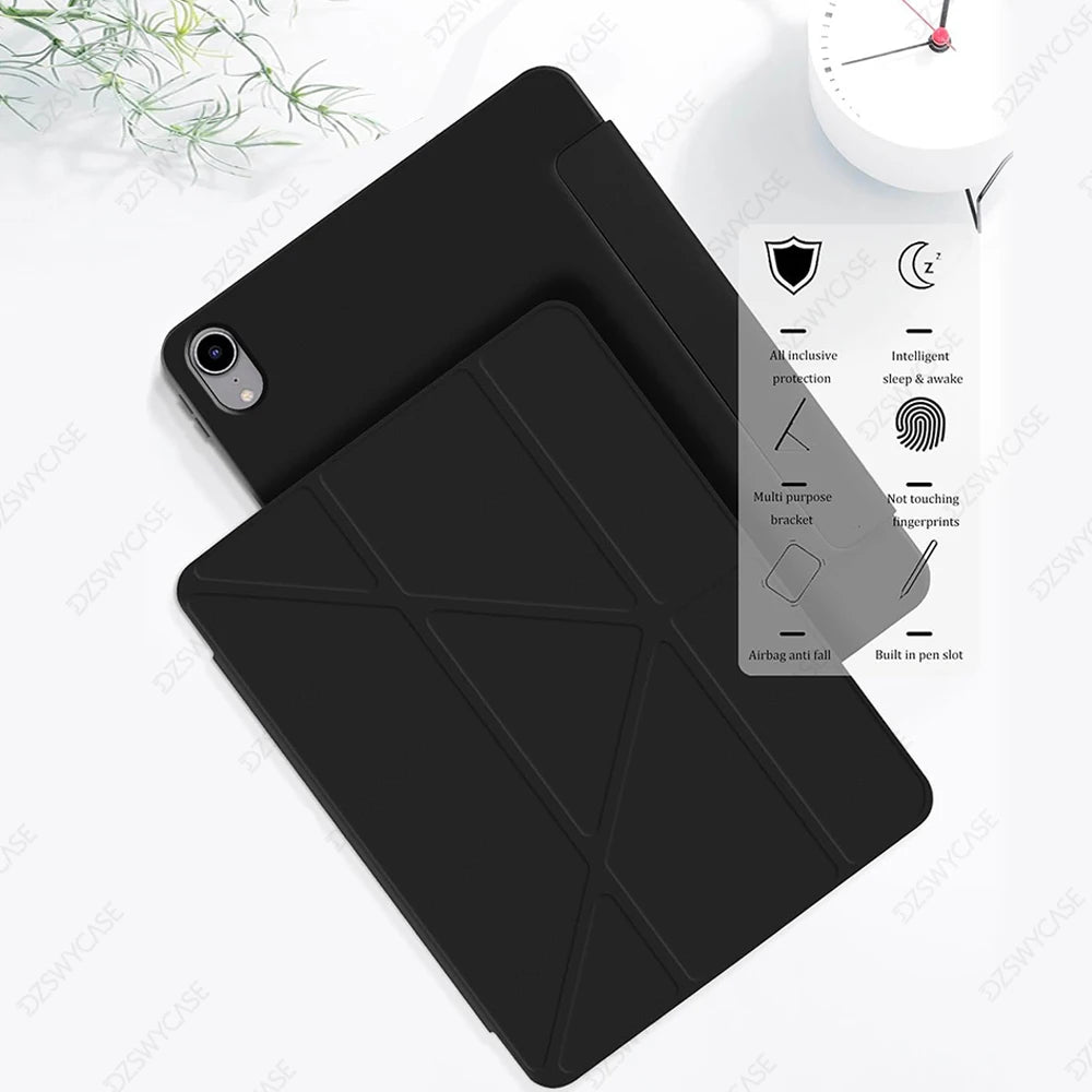Case for iPad 10th Gen 10.9, For iPad 11th Gen A16 11 Cover, Silicone Slim Protective, with Pencil Holder, Y-Shaped Stand