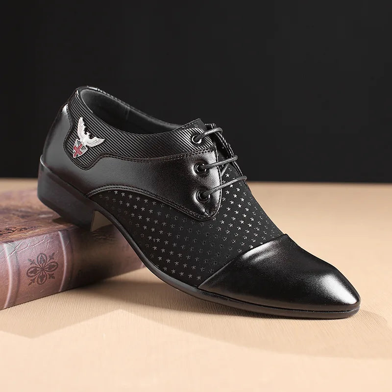 Mens Dress Shoes for Men Lace-Up Fashion Office High Quality Leather Comfy Business Man Formal Shoe Wedding Party Style Footwear