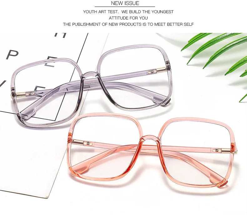 Optical Transparent Women Glasses Frame Large Size Ultralight TR90 Plastic Eyewear Men Big Myopia Spectacles Frames Square Fram