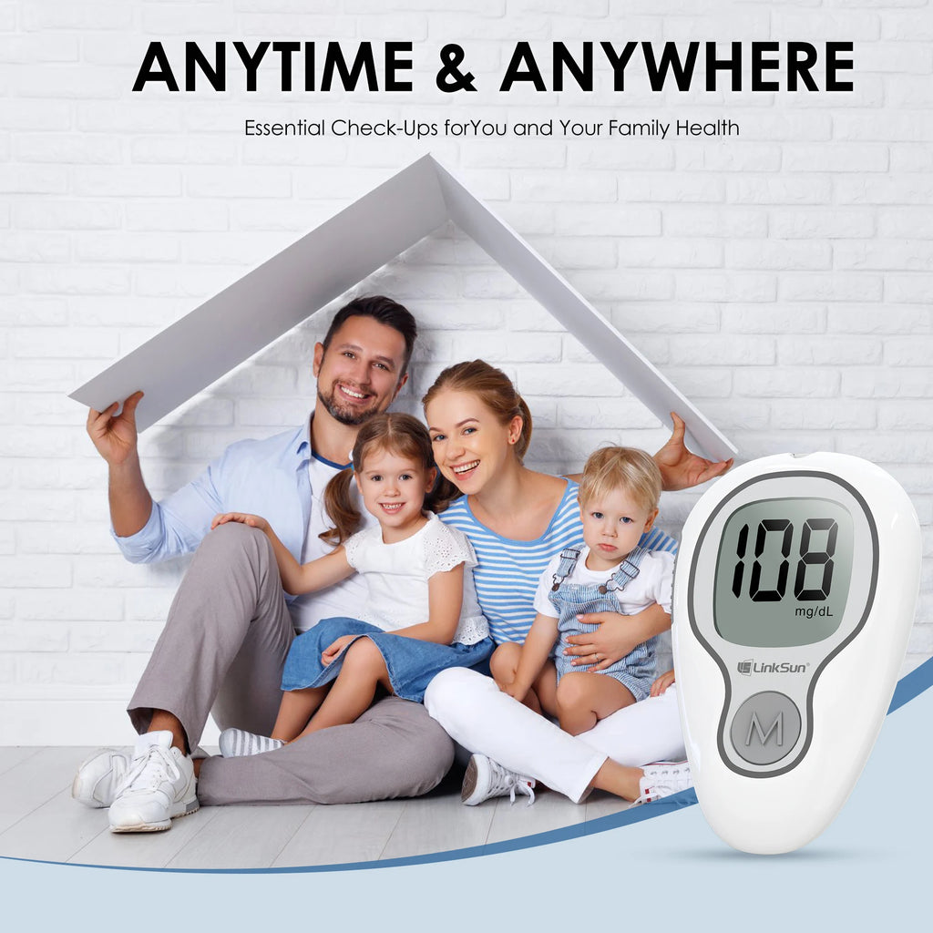 LinkSun G-425-1/-2/-3 Glucosemeter Monitor Complete Kit 10/50/100pcs Test Strips Blood Sugar Tester Diabetes Blood Glucose Meter