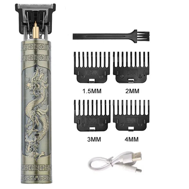 T9 Vintage Hair Clipper Professional Electric Rechargeable Barber Trimmer Cordless Trimmer Type-c Zero Gapped Cutting Barber