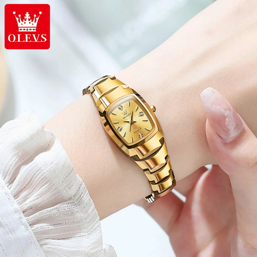 OLEVS 7006 Women's Watches Top Brand Elegance Quartz Montres Femmes Waterproof Tungsten Steel Case Strap Luminous Date Watch