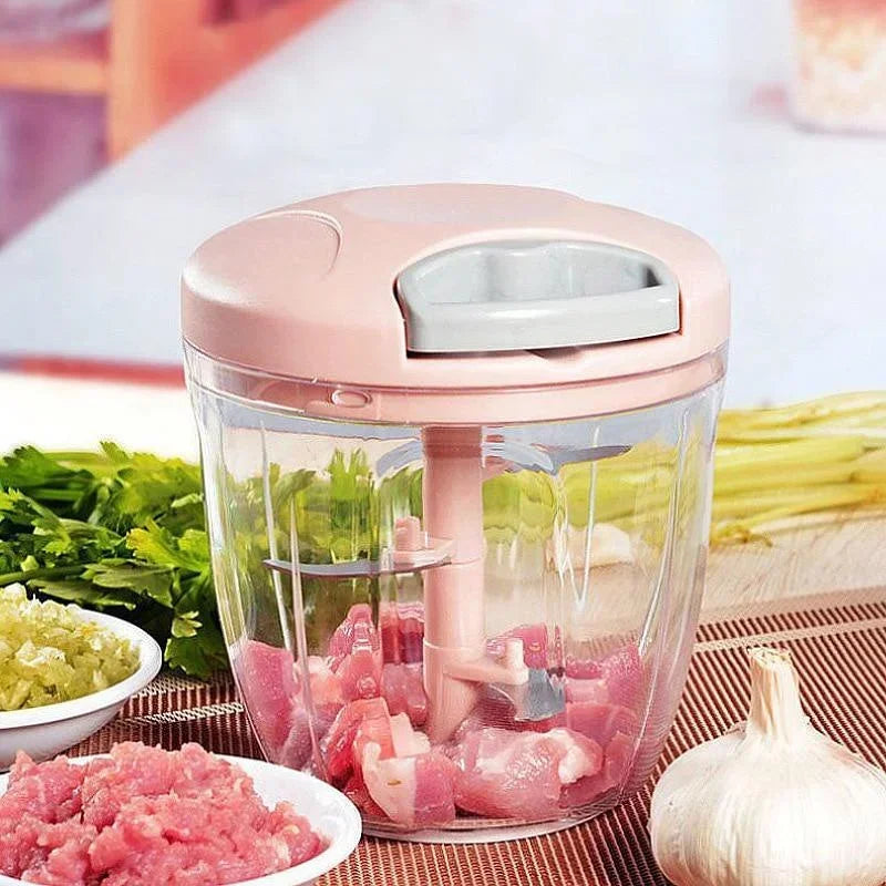 New Crusher Vegetable Onion Cutter Kitchen Cooking Accessories 500/900ML Manual Meat Mincer Garlic Chopper Rotate GarlicPress