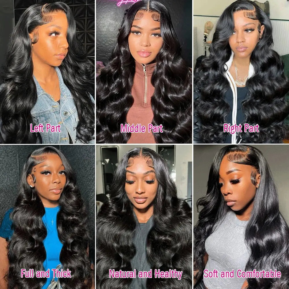 250% Glueless Wig Body Wave Human Hair Wigs Pre Cut 13x4 13x6 HD Lace Frontal Wigs Pre Plucked Curly Lace Front Human Hair Wigs