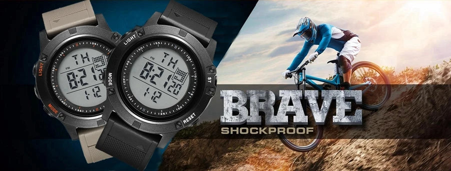 Digital Watches for Men Black Waterproof Tactical Wristwatch Big Dial Waterproof Electronic Led Military Clocks Alarm Stopwatch