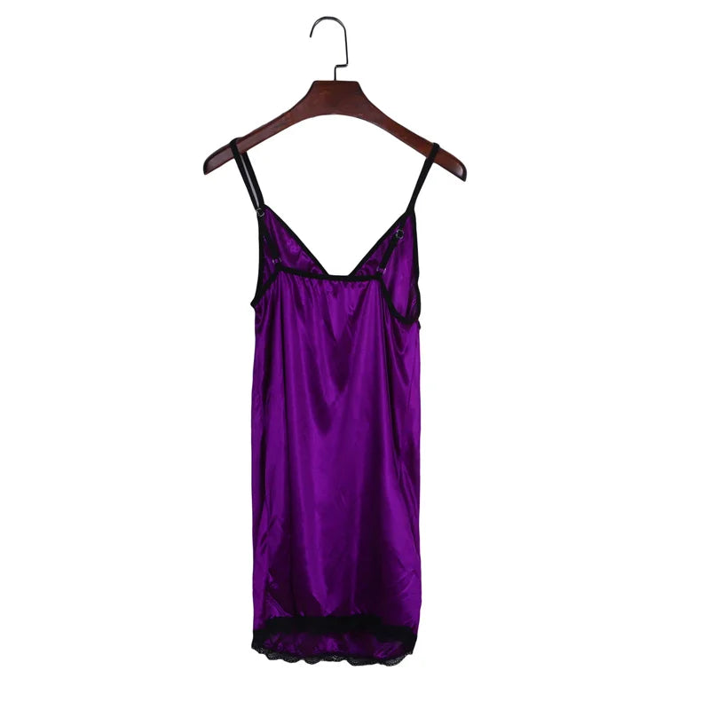 Sexy Perspective Fun Nightgown Women Sleepwear Lace Floral Nightie Lingerie Suspenders Nightdress Comfortable Robe Summer
