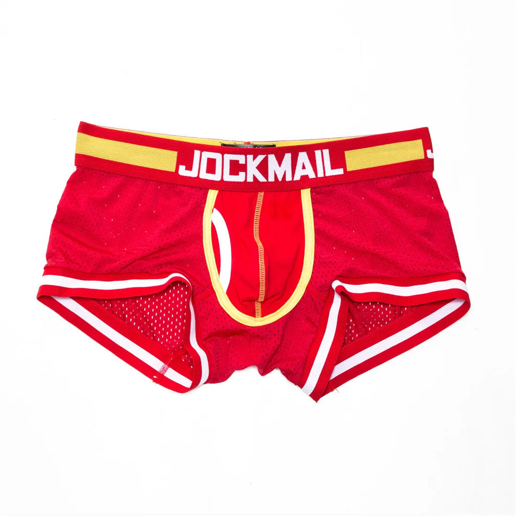 JOCKMAIL Men Underwear Boxes Mesh Quick Drying Ice Silk Breathable Youth Fashion Calzoncillos Sexy Am Gosteren Killer Sansursuz