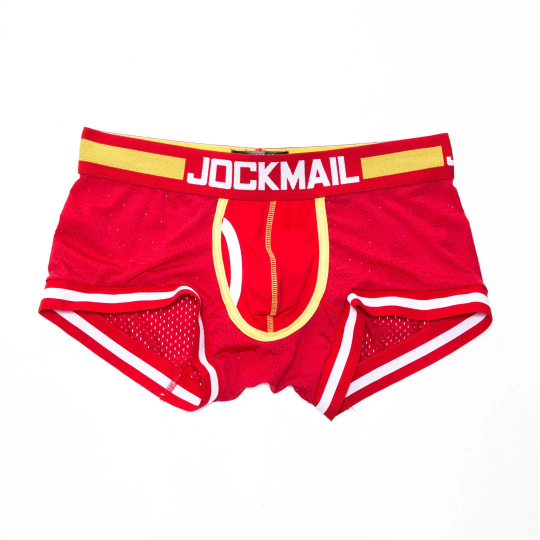 JOCKMAIL Men Underwear Boxes Mesh Quick Drying Ice Silk Breathable Youth Fashion Calzoncillos Sexy Am Gosteren Killer Sansursuz