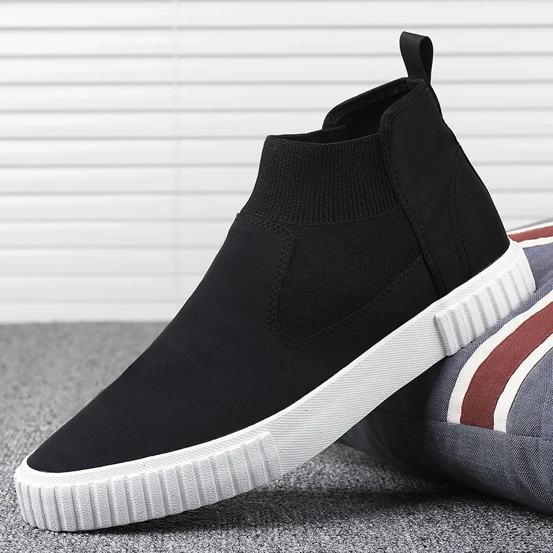 2025 New High Top Men Shoes Flats Slip on Casual Shoes Male Canvas Shoes Plimsolls Espadrilles Man Trainers Zapatillas Hombre