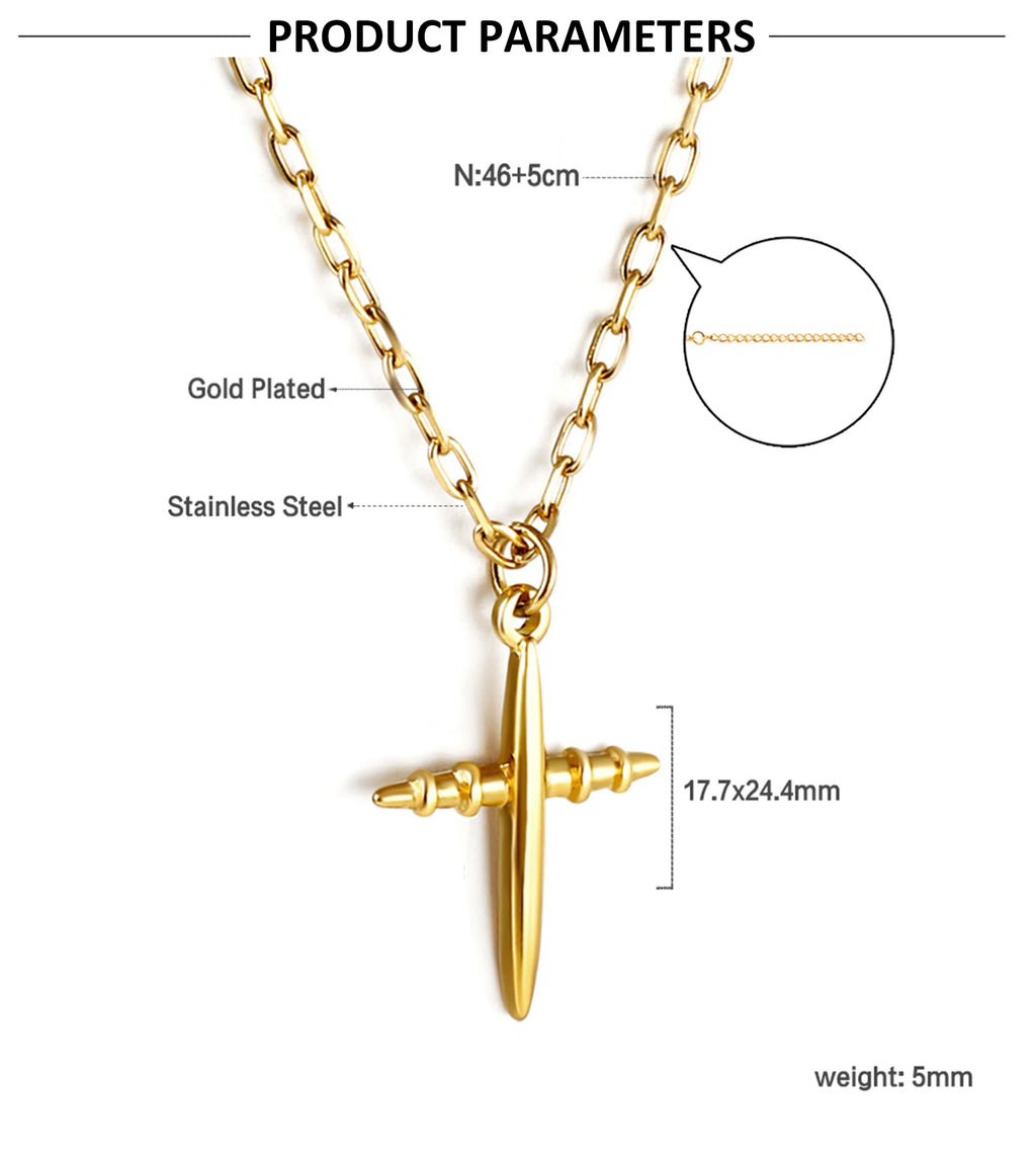 Classic Cross Pendant Necklaces For Women Girls Fashion Gold Plated Stainless Steel O Chain Collares Para Mujer Jewelry Gifts